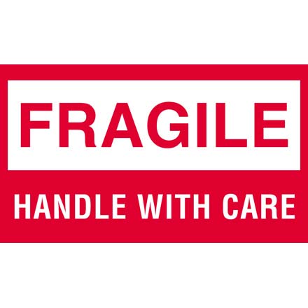 3x5 Fragile Labels "Fragile - Handle With Care" Roll - Click Image to Close