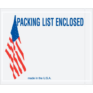 Packing List Envelopes